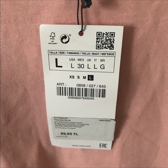 New Zara Cropped Top Crewneck - Picture 3 of 5